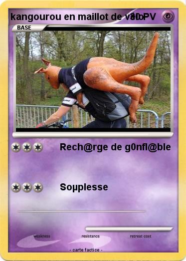 Pokemon kangourou en maillot de vélo