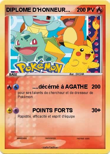 Pokemon DIPLOME D'HONNEUR...