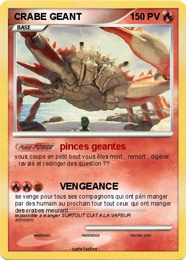 Pokemon CRABE GEANT