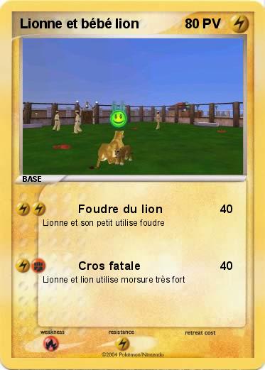 Pokemon Lionne et bébé lion