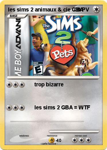 Pokemon les sims 2 animaux & cie GBA