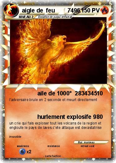 Pokemon aigle de  feu        7496