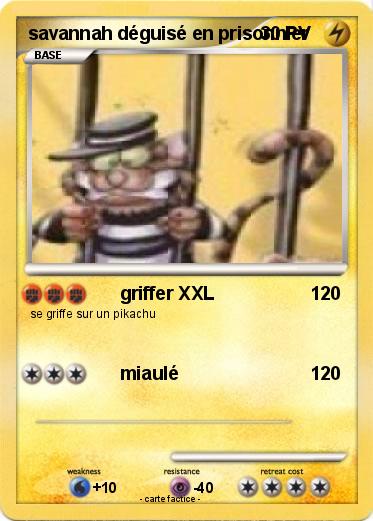 Pokemon savannah déguisé en prisonnier