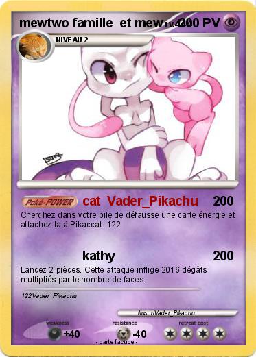 Pokemon mewtwo famille  et mew