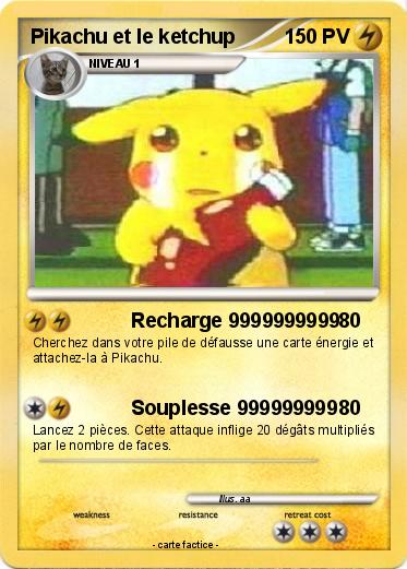 Pokemon Pikachu et le ketchup