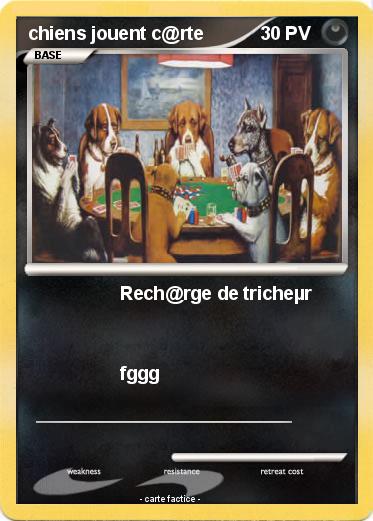 Pokemon chiens jouent c@rte