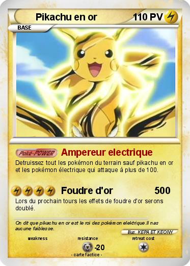 Pokemon Pikachu en or