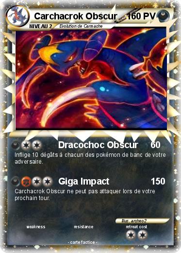 Pokemon Carchacrok Obscur