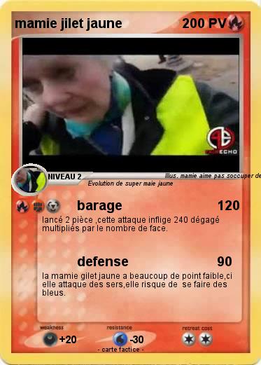 Pokemon mamie jilet jaune