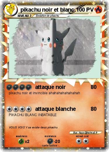 Pokemon pikachu noir et blanc
