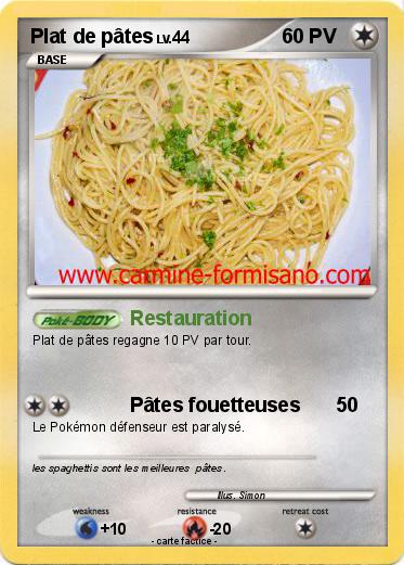Pokemon Plat de pâtes