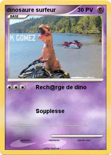 Pokemon dinosaure surfeur