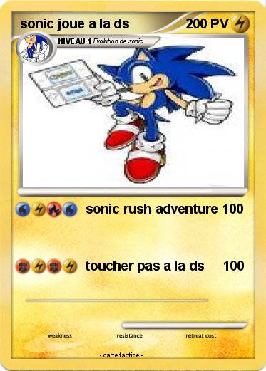 Pokemon sonic joue a la ds