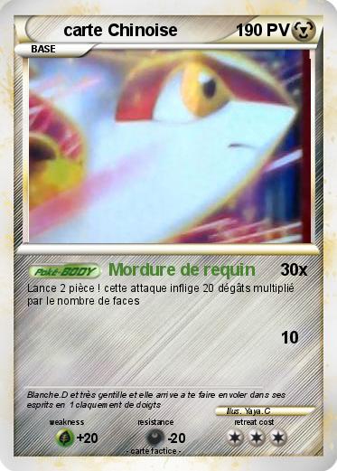 Pokemon carte Chinoise
