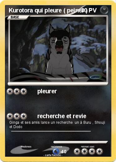 Pokemon Kurotora qui pleure ( peiner )
