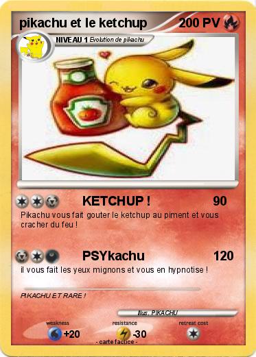 Pokemon pikachu et le ketchup