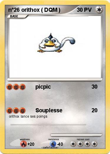 Pokemon n°26 orithox ( DQM )