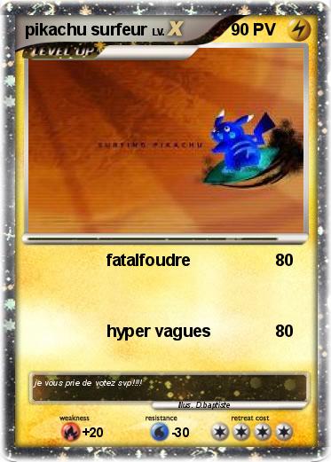 Pokemon pikachu surfeur