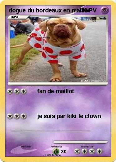 Pokemon dogue du bordeaux en maillot