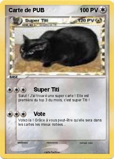 Pokemon Carte de PUB
