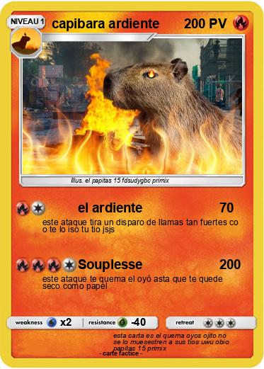 Pokemon capibara ardiente