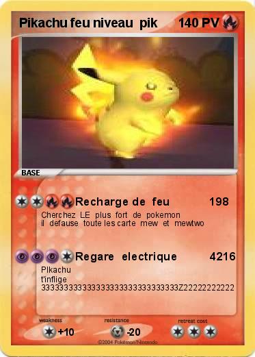 Pokemon Pikachu feu niveau  pik