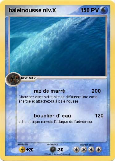 Pokemon baleinousse niv.X                                                               