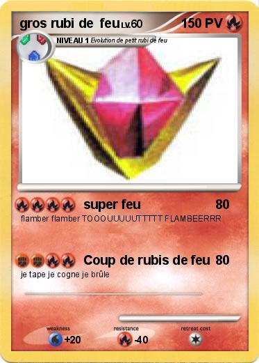 Pokemon gros rubi de  feu