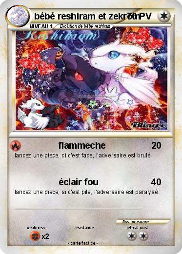 Pokemon bébé reshiram et zekrom