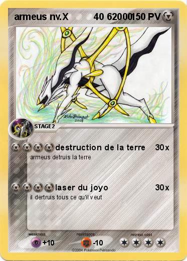 Pokemon armeus nv.X          40 62000