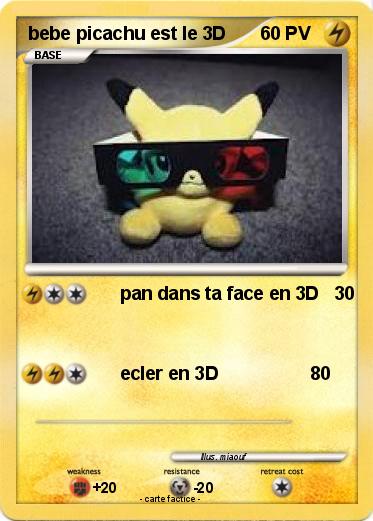 Pokemon bebe picachu est le 3D