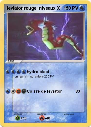 Pokemon leviator rouge  niveaux X