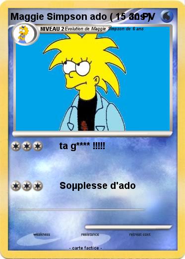 Pokemon Maggie Simpson ado ( 15 ans )
