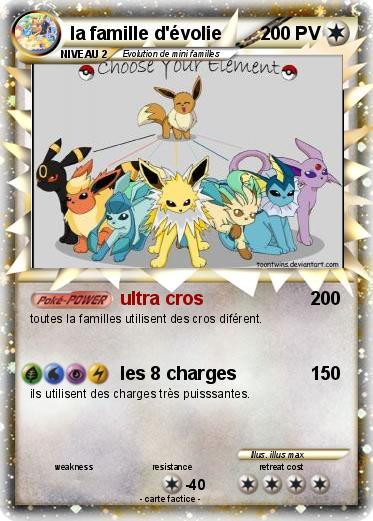 Pokemon la famille d'évolie