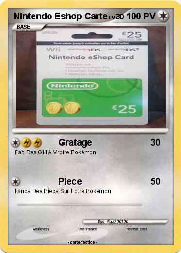 Pokemon Nintendo Eshop Carte
