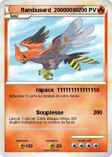Pokemon flambusard  20000000