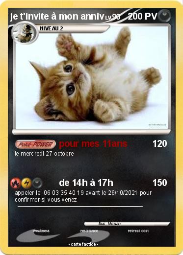 Pokemon je t'invite à mon anniv