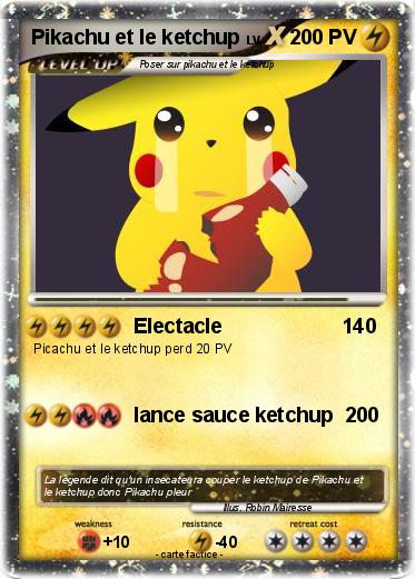 Pokemon Pikachu et le ketchup