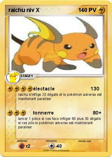 Pokemon raichu niv X