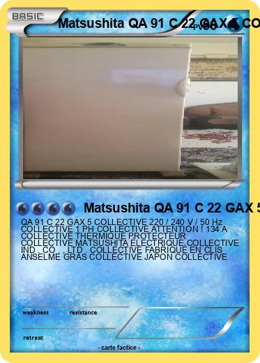 Pokemon Matsushita QA 91 C 22 GAX 5 COLLECTIVE