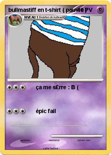 Pokemon bullmastiff en t-shirt ( pauvre )