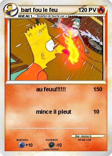 Pokemon bart fou le feu