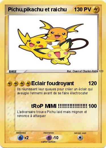 Pokemon Pichu,pikachu et raichu