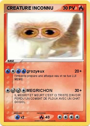 Pokemon CREATURE INCONNU
