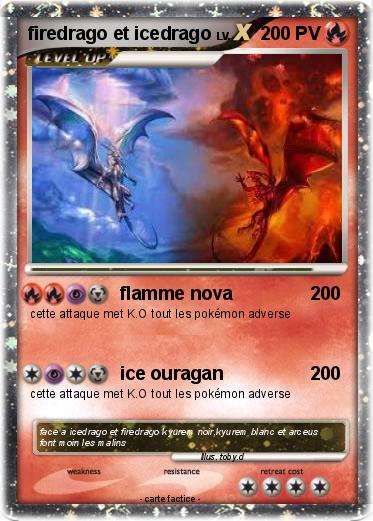 Pokemon firedrago et icedrago