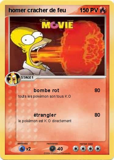 Pokemon homer cracher de feu