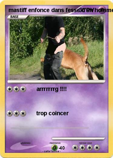 Pokemon mastiff enfonce dans fesse d'un homme