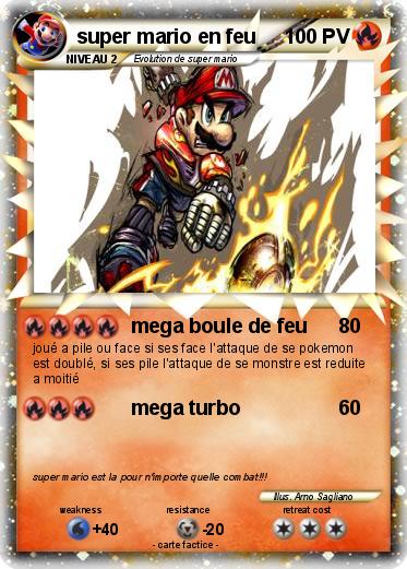 Pokemon super mario en feu