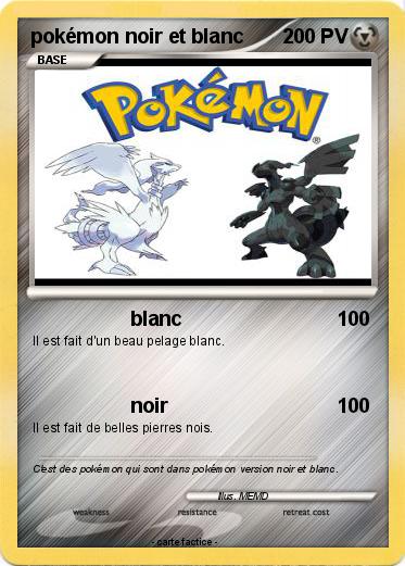 Pokemon pokémon noir et blanc