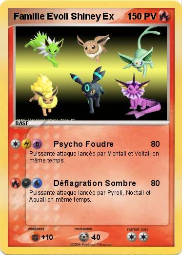 Pokemon Famille Evoli Shiney Ex